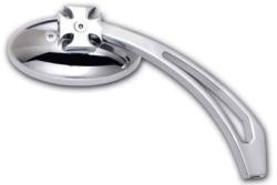 Pro One Mirrors Oval Iron Cross Chrome